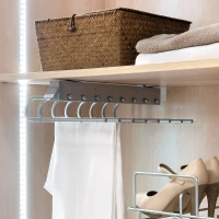 Emuca Porta pantaloni estraibile Keeper per il montaggio lato sinistro con finitura grigio metallizzato(m-3)