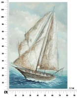Dipinto Su Tela Barca A Vela -A-120X3.7X80(m-9)