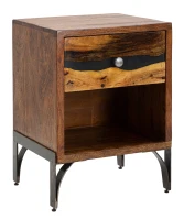 Comodino Mustang Cm 44X40X60 (Legno Di Acacia Nilotica)(m-1)