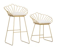 Sgabello Glam Flower Bianco Cm 57X52X94-56X48X72,50(m-1)