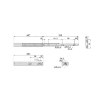 Emuca Kit Guide per cassetti, a sfera, 45 x 300 mm, estrazione totale, chiusura soft, Zincato(m-6)