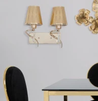 Lampada Da Muro Glam Flame Doppia Cm 32X18X30(m-7)