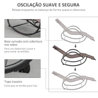 Outsunny Espreguiçadeira de Balanço de Exterior com Apoio para os Braços e Efeito de Vime para Jardim Terraço Pátio Carga Máxima 160kg 61x160x79cm Marrom(m-4)
