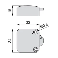 Emuca Interruttore per ante di armadio, Plastica, Bianco, 10 u.(m-3)