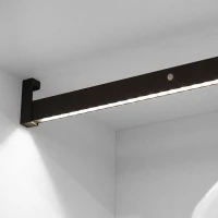 Emuca Barra appendiabili per armadi Castor con luce LED, batteria rimovibile e sensore di movimento, 1.158, Anodizzato opaco(m-1)