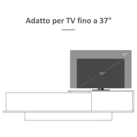 HOMCOM Set Mobile Porta TV con Armadietti e Mensola da Appendere in Legno, 180x29.6x45cm(m-7)