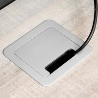 Emuca Multipresa Atom 14 per scrivania, EU, Verniciato alluminio, Acciaio e Tecnoplastica e Alluminio(m-4)