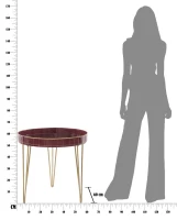Tavolinetto Da Caffe' Glam Bordeaux Cm Ø 60X60(m-9)