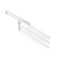 Emuca Porta asciugamani estraibile, 3 bracci, Verniciato bianco, Alluminio(m-7)