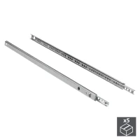 Emuca Lotto di 5 set di guide con sfere per cassetto ad estrazione parziale 17 mm x L 246 mm(m-1)
