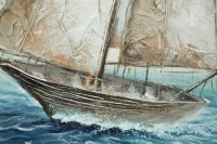 Dipinto Su Tela Barca A Vela -A-120X3.7X80(m-3)