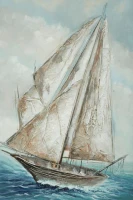 Dipinto Su Tela Barca A Vela -A-120X3.7X80(m-2)
