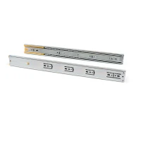 Emuca Kit Guide per cassetti, a sfera, 45 x 300 mm, estrazione totale, chiusura soft, Zincato(m-1)