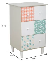 Cassettiera  Auntdeco Cm 43.5X38X71.5(m-10)