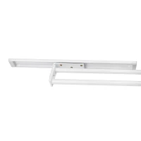 Emuca Porta asciugamani estraibile, 2 bracci, 440 mm, Alluminio, Bianco(m-4)