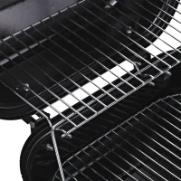 Outsunny Barbecue à Charbon Pliable Portable BBQ Grill sur Pied avec Couvercle dim. 45L x 42l x 33H cm Acier émaillé Noir(m-10)