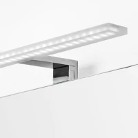 Emuca Applique LED per specchio di bagno, 300 mm, IP44, luce bianca fredda, Alluminio e Plastica, Cromo(m-1)