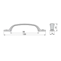 Emuca Maniglia per mobile Nairobi in zama finitura bronzo con interasse 96 mm(m-2)