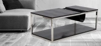Tavolinetto Da Caffe' Porta Giornali  Rettangolare Nero Cm 120X60X42(m-6)