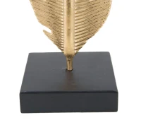 Scultura Foglia con Porta Candela Glam Cm 10X10X34 (m-7)