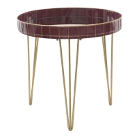 Tavolinetto Da Caffe' Glam Bordeaux Cm Ø 60X60(m-1)