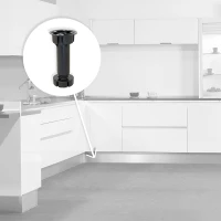 Emuca Piedino regolabile con base pre-assemblata per mobile, 118-135 mm, Plastica, Nero, 40 u.(m-1)