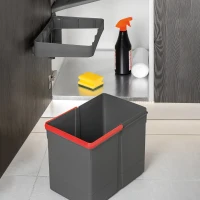 Emuca Contenitore per riciclaggio Recycle per il fissaggio sull’anta con un secchio da 15L(m-6)