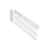 Emuca Porta asciugamani estraibile, 3 bracci, Verniciato bianco, Alluminio(m-1)
