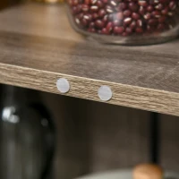 HOMCOM Aparador de Cocina Armario Buffet con 2 Puertas de Vidrio y 2 Compartimentos Abiertos Mueble Auxiliar de Almacenamiento para Comedor Salón 90x40x100 cm Roble(m-8)