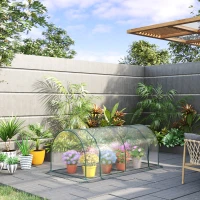 Outsunny Invernadero caseta 200x100x80cm acero y plastico jardin terraza cultivo plantas(m-2)