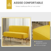 HOMCOM Stoffsofa 2-Sitzer 117 cm x 56,5 cm x 77 cm(m-5)