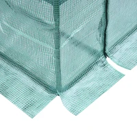Outsunny Invernadero de Jardín Tipo Caseta Vivero Casero de Acero con 2 Niveles 4 Estantes y Puerta Enrollable para Cultivos Plantas Macetas Flores 143x143x195 cm Verde(m-8)