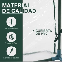 Outsunny Invernadero caseta 200x100x80cm acero y plastico jardin terraza cultivo plantas(m-4)