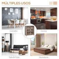 HOMCOM Aparador de Cocina Armario Buffet con 2 Puertas de Vidrio y 2 Compartimentos Abiertos Mueble Auxiliar de Almacenamiento para Comedor Salón 90x40x100 cm Roble(m-7)