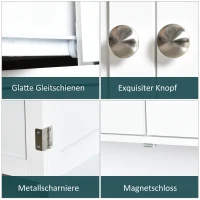 HOMCOM Keukenkast dressoir met 2 schuiflades dressoir opbergkast MDF wit(m-6)