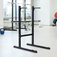HomCom Estación Dip de Musculación - Negro Acero Hasta 120kg(m-2)