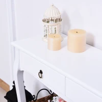 HOMCOM consoletafel met 2 lades console sideboard houten poten hal wit(m-9)