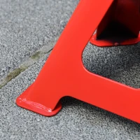 DURHAND Juego de 2 Gatos Estabilizadores de 3 Toneladas/Par Caballetes para Coches con Altura Ajustable para Apoyar Coches Automóviles Vehículos Metal 21x19x29-43 cm Rojo y Negro(m-8)