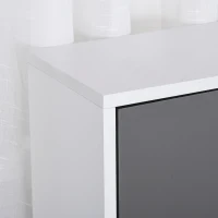 HOMCOM keukenkast met 2 deuren schap magnetron-schap hoge kast met onderkast en 3 lades commode spaanplaat staal grijs + wit 60 x 40 x 150 cm(m-9)