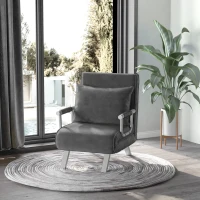HOMCOM slaapbank met armleuningen slaapfauteuil logeerbed opklapbed chaise longue(m-2)