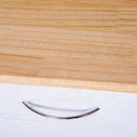 HOMCOM Keukentrolley serveerwagen rolwagen met glazenhouder kast wit hout(m-6)