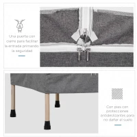 HOMCOM Cama Elástica para Niños de 3 Años Trampolín Infantil con Red de Seguridad para Interior Carga 80 kg 126x109x98 cm Gris(m-7)