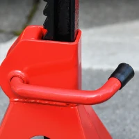 DURHAND Juego de 2 Gatos Estabilizadores de 3 Toneladas/Par Caballetes para Coches con Altura Ajustable para Apoyar Coches Automóviles Vehículos Metal 21x19x29-43 cm Rojo y Negro(m-7)