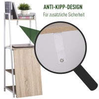 HOMCOM Inklapbaar bureau met boekenkast met 4 niveaus computertafel bureau metaal(m-4)