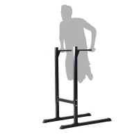 HomCom Estación Dip de Musculación - Negro Acero Hasta 120kg(m-7)