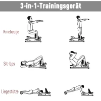 HOMCOM Beentrainer squats buik billen trainer sissy squat verstelbaar rolbaar(m-4)