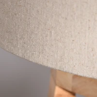 HOMCOM vloerlamp vloerlamp met plank pedaalschakelaar modern en beknopt voor woonkamer slaapkamer kantoor metaal linnen rubberhout crèmewit + natuurlijk hout 40 x 40 x 149 cm(m-7)