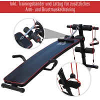 HOMCOM sit up buiktrainer trainingsbank fitnessbank in hoogte verstelbaar(m-4)