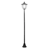 Outsunny Solar LED tuinlantaarn, lantaarn, tuinlamp, 30/60 lumen, roestvrij staal, zwart Ø 26,5 x 177 H cm(m-1)