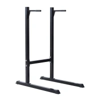 HomCom Estación Dip de Musculación - Negro Acero Hasta 120kg(m-1)